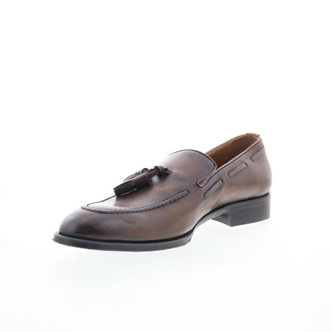 Pastori by Di Bianco Flama Mens Brown Leather Loafers & Slip Ons Casual Shoes