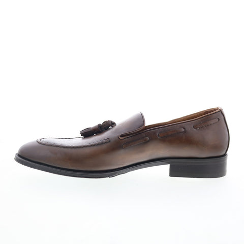 Pastori by Di Bianco Flama Mens Brown Leather Loafers & Slip Ons Casual Shoes