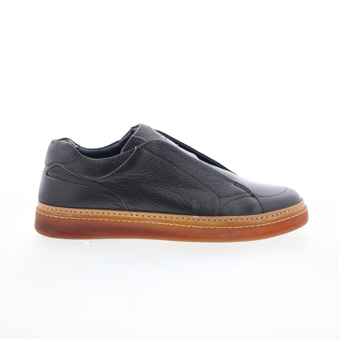 Di Bianco Flaminio Mens Black Leather Slip On Lifestyle Sneakers Shoes