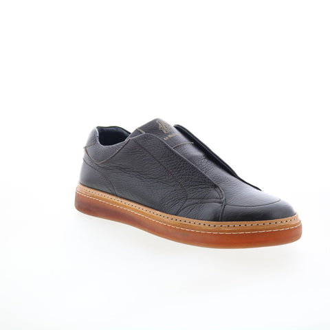 Di Bianco Flaminio Mens Black Leather Slip On Lifestyle Sneakers Shoes