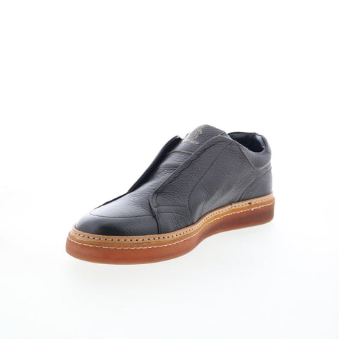 Di Bianco Flaminio Mens Black Leather Slip On Lifestyle Sneakers Shoes