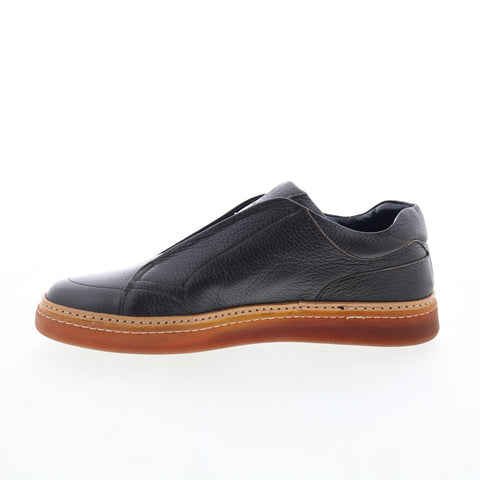 Di Bianco Flaminio Mens Black Leather Slip On Lifestyle Sneakers Shoes