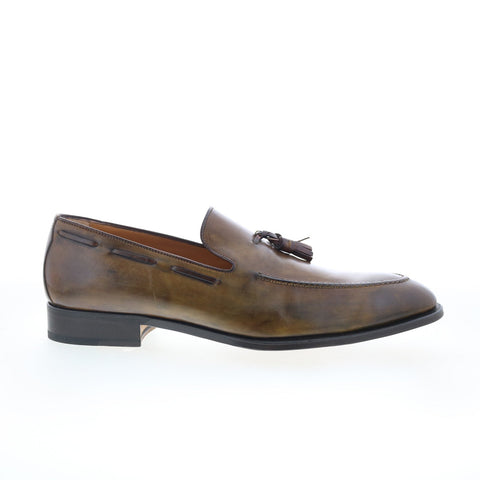 Di Bianco GB317 Mens Brown Leather Slip On Loafers & Slip Ons Casual Shoes