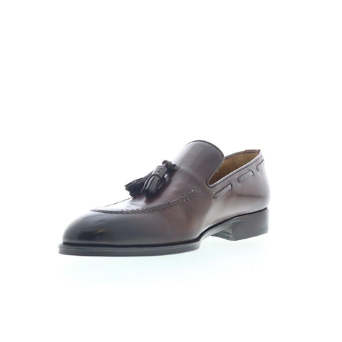 Pastori by Di Bianco GB317 Mens Brown Leather Loafers & Slip Ons Casual Shoes