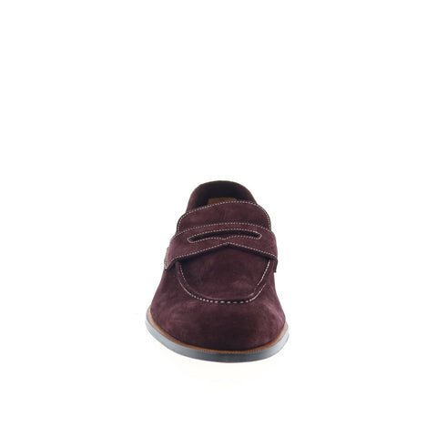 Di Bianco GBF316 Mens Burgundy Suede Slip On Loafers & Slip Ons Penny Shoes