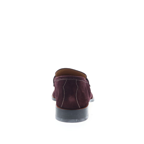 Di Bianco GBF316 Mens Burgundy Suede Slip On Loafers & Slip Ons Penny Shoes