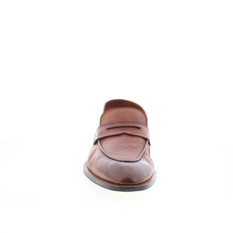 Di Bianco GBF316 Mens Brown Leather Slip On Loafers & Slip Ons Penny Shoes