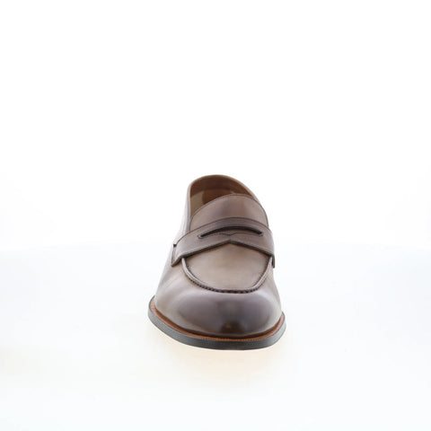 Di Bianco GBF316 Mens Brown Leather Slip On Loafers & Slip Ons Penny Shoes