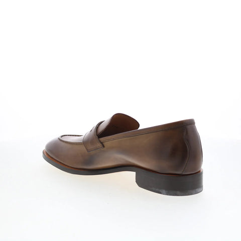 Di Bianco GBF316 Mens Brown Leather Slip On Loafers & Slip Ons Penny Shoes