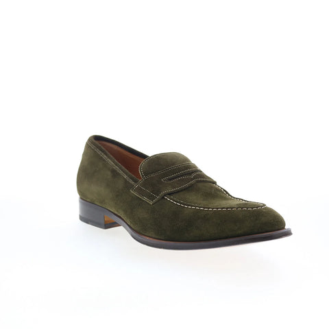 Di Bianco GBF316 Mens Green Suede Slip On Loafers & Slip Ons Penny Shoes