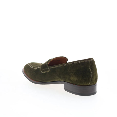 Di Bianco GBF316 Mens Green Suede Slip On Loafers & Slip Ons Penny Shoes