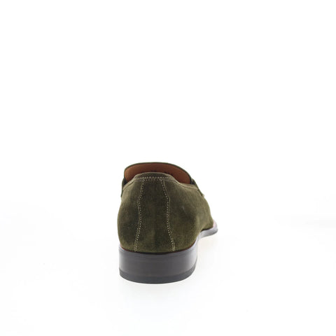 Di Bianco GBF316 Mens Green Suede Slip On Loafers & Slip Ons Penny Shoes