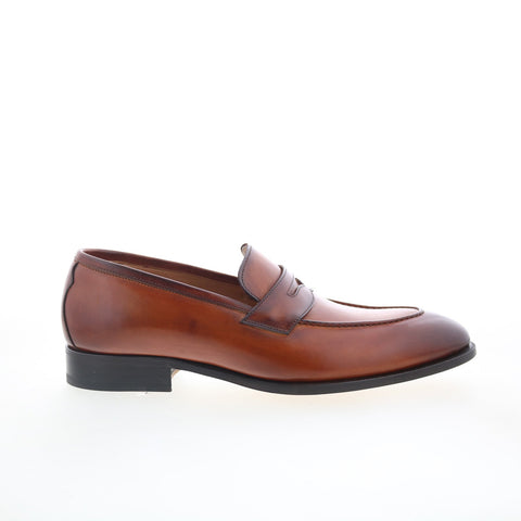 Di Bianco GBF316 Mens Brown Leather Slip On Loafers & Slip Ons Penny Shoes