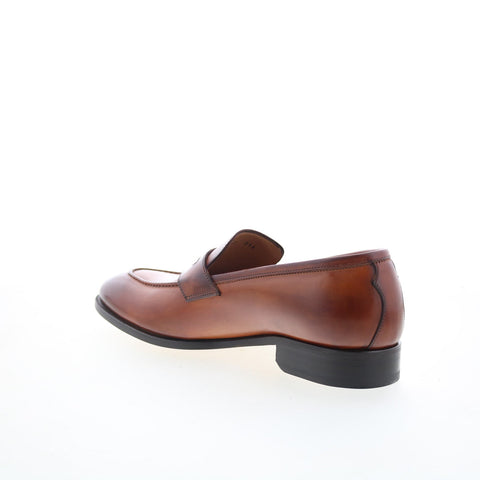 Di Bianco GBF316 Mens Brown Leather Slip On Loafers & Slip Ons Penny Shoes