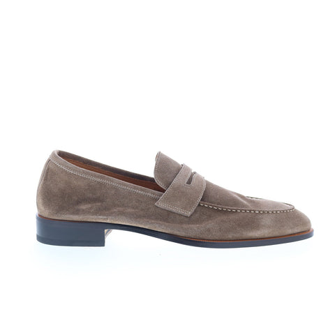 Di Bianco GBF316 Mens Brown Suede Slip On Loafers & Slip Ons Penny Shoes
