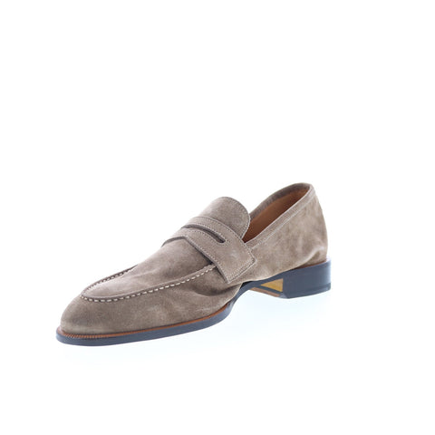 Di Bianco GBF316 Mens Brown Suede Slip On Loafers & Slip Ons Penny Shoes