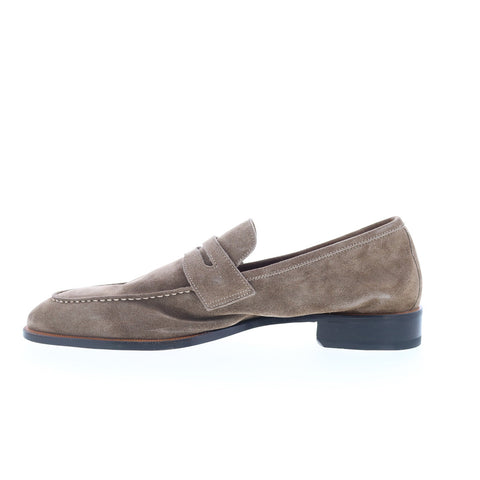 Di Bianco GBF316 Mens Brown Suede Slip On Loafers & Slip Ons Penny Shoes