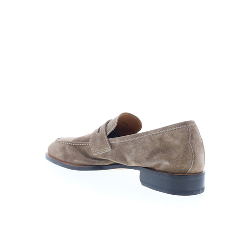 Di Bianco GBF316 Mens Brown Suede Slip On Loafers & Slip Ons Penny Shoes