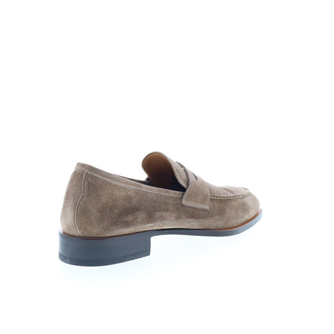 Di Bianco GBF316 Mens Brown Suede Slip On Loafers & Slip Ons Penny Shoes