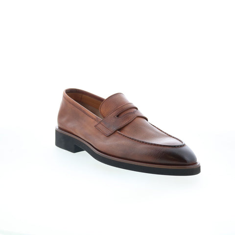 Di Bianco GBF316 Mens Brown Leather Slip On Loafers & Slip Ons Penny Shoes