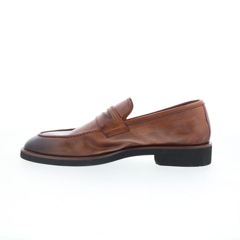 Di Bianco GBF316 Mens Brown Leather Slip On Loafers & Slip Ons Penny Shoes