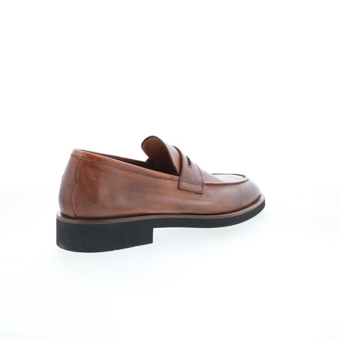 Di Bianco GBF316 Mens Brown Leather Slip On Loafers & Slip Ons Penny Shoes