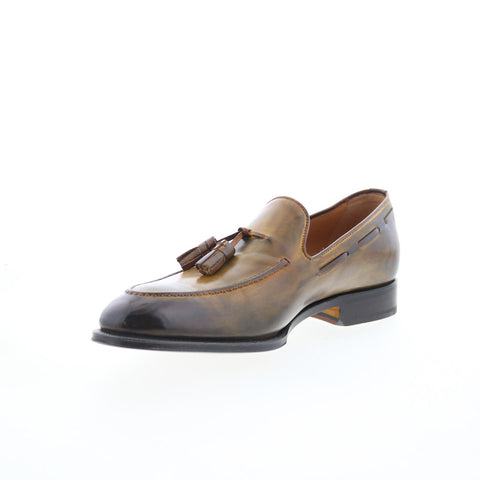 Di Bianco Vitello GBF317 Mens Brown Leather Loafers & Slip Ons Casual Shoes