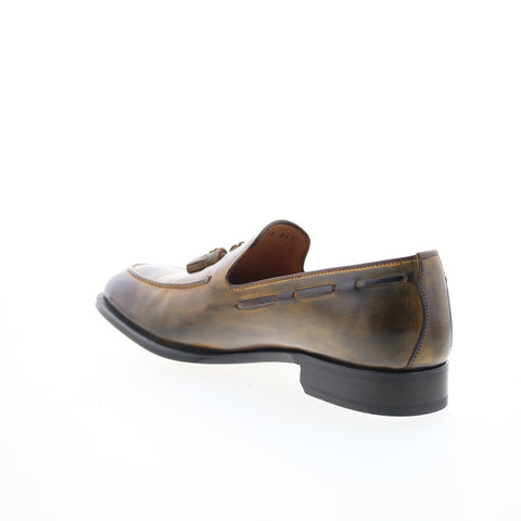 Di Bianco Vitello GBF317 Mens Brown Leather Loafers & Slip Ons Casual Shoes