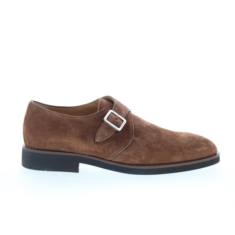 Di Bianco GBF340 Mens Brown Suede Hook & Loop Loafers & Slip Ons Casual Shoes