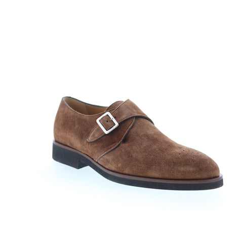 Di Bianco GBF340 Mens Brown Suede Hook & Loop Loafers & Slip Ons Casual Shoes