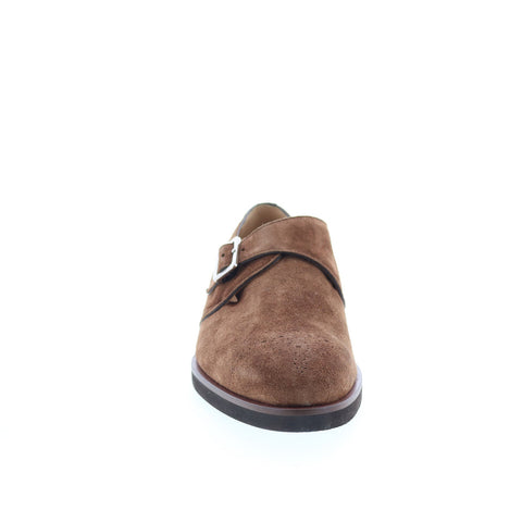 Di Bianco GBF340 Mens Brown Suede Hook & Loop Loafers & Slip Ons Casual Shoes
