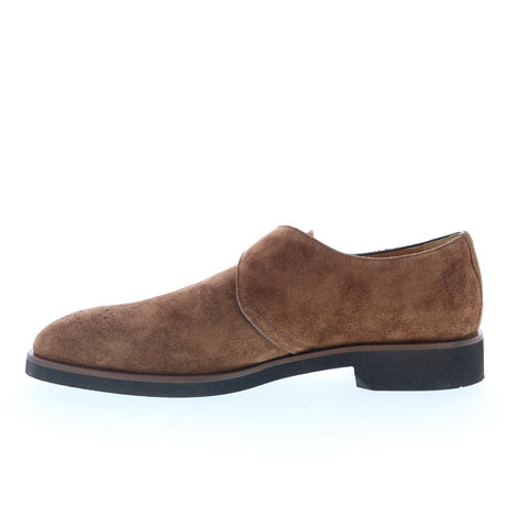Di Bianco GBF340 Mens Brown Suede Hook & Loop Loafers & Slip Ons Casual Shoes