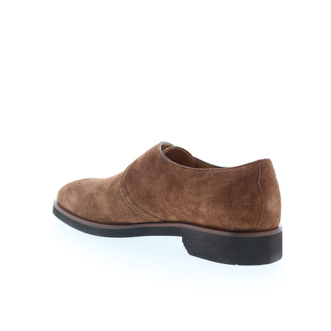 Di Bianco GBF340 Mens Brown Suede Hook & Loop Loafers & Slip Ons Casual Shoes