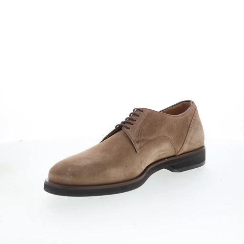 Di Bianco Gorian GBF415 Mens Brown Suede Oxfords & Lace Ups Plain Toe Shoes