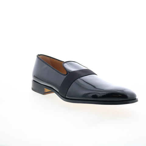 Di Bianco Vernice GBF786 Mens Black Leather Loafers & Slip Ons Casual Shoes