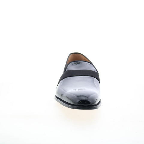 Di Bianco Vernice GBF786 Mens Black Leather Loafers & Slip Ons Casual Shoes