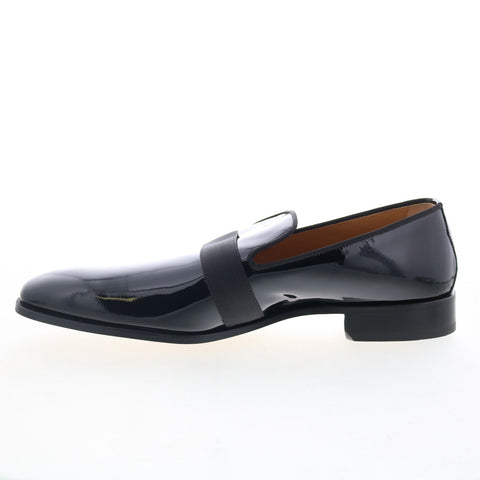 Di Bianco Vernice GBF786 Mens Black Leather Loafers & Slip Ons Casual Shoes