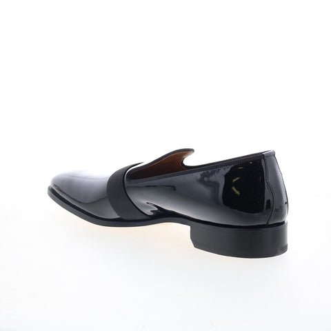 Di Bianco Vernice GBF786 Mens Black Leather Loafers & Slip Ons Casual Shoes