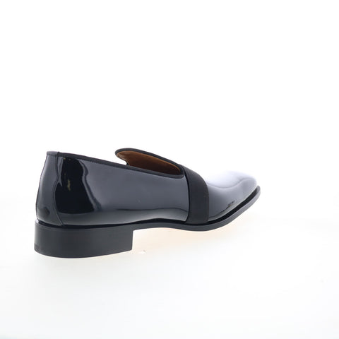 Di Bianco Vernice GBF786 Mens Black Leather Loafers & Slip Ons Casual Shoes