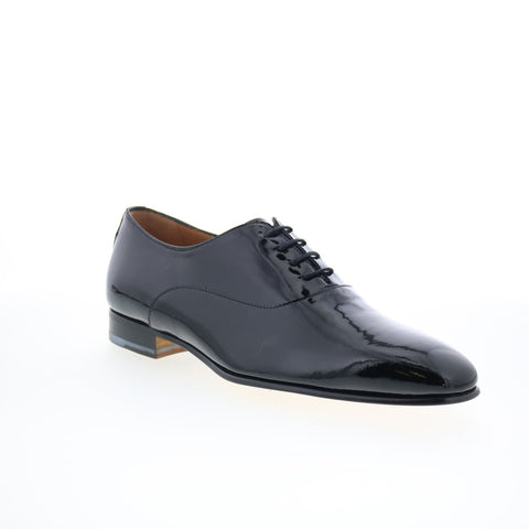 Di Bianco GBF787 Mens Black Leather Oxfords & Lace Ups Plain Toe Shoes