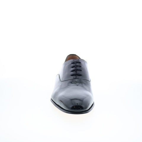 Di Bianco GBF787 Mens Black Leather Oxfords & Lace Ups Plain Toe Shoes