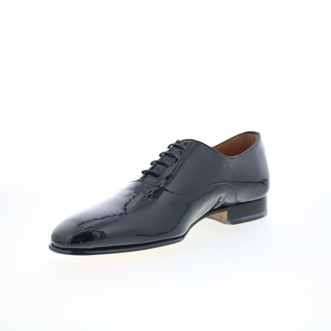 Di Bianco GBF787 Mens Black Leather Oxfords & Lace Ups Plain Toe Shoes