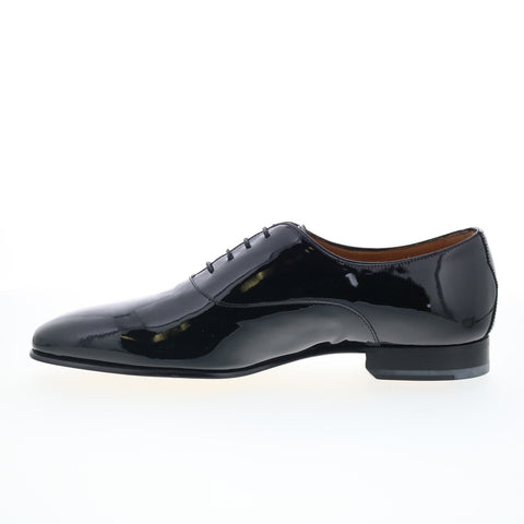 Di Bianco GBF787 Mens Black Leather Oxfords & Lace Ups Plain Toe Shoes