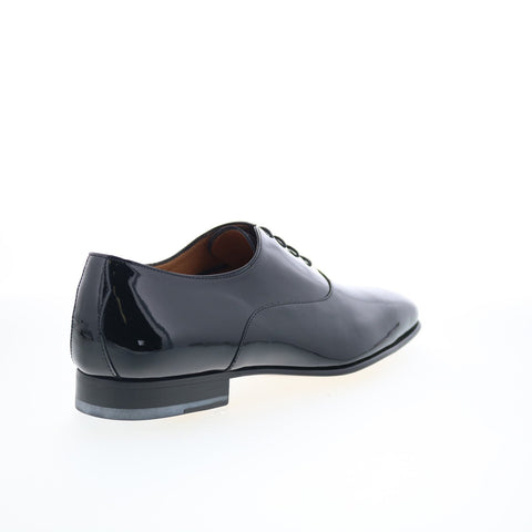 Di Bianco GBF787 Mens Black Leather Oxfords & Lace Ups Plain Toe Shoes