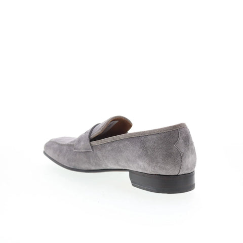 Di Bianco Gaius Mens Gray Suede Slip On Loafers & Slip Ons Penny Shoes