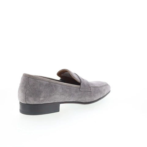 Di Bianco Gaius Mens Gray Suede Slip On Loafers & Slip Ons Penny Shoes