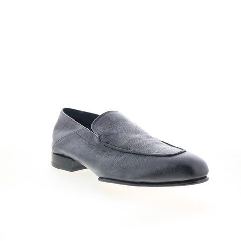 Di Bianco Gallipoli Mens Black Leather Slip On Loafers & Slip Ons Casual Shoes