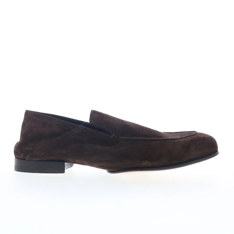 Di Bianco Gallipoli Mens Brown Suede Slip On Loafers & Slip Ons Penny Shoes