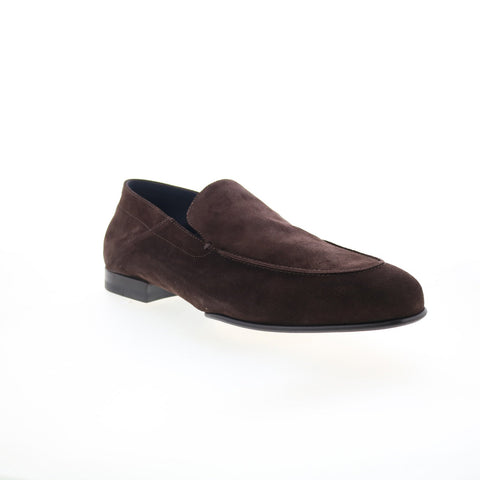 Di Bianco Gallipoli Mens Brown Suede Slip On Loafers & Slip Ons Casual Shoes