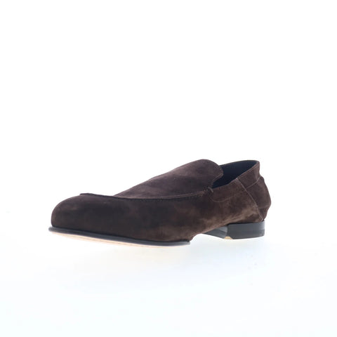 Di Bianco Gallipoli Mens Brown Suede Slip On Loafers & Slip Ons Penny Shoes